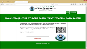 qr code student based id card interface