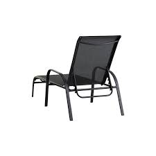 Black Sling Outdoor Chaise Lounge Chair