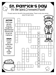 Patrick's day crossword puzzle is a fun free printable in these free printable games. St Patrick S Day Literacy Puzzles Spark Esl