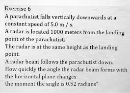 parachutist falls vertically downwards