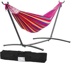 12 ft quick dry hammock with steel stand. Amazon Com Double Hammock Two Person Adjustable Hammock Bed With Space Saving Steel Stand Includes Portable Carrying Case Easy Set Up Garden Outdoor
