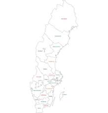 All regions, cities, roads, streets and buildings satellite view. Sweden Map Outline Vector Images Over 460