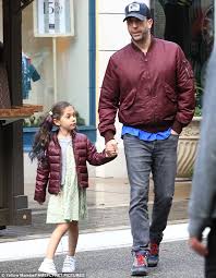 He was in town because of a movie shoot, and he went to a they released their wedding pictures through a magazine. David Schwimmer And Daughter Cleo Wear Matching Burgundy Coats Daily Mail Online