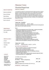 Electrical Supervisor Resume Sample Example Electrician