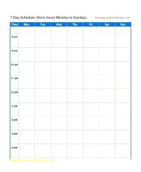 Work Plan Calendar Template Daily Excel Schedule Free Templates