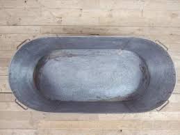 Grey Oval Iron Garden Planter Tub Size