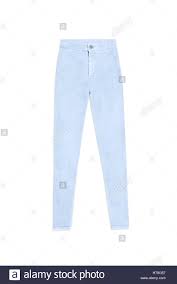 Womens Light Blue Skinny Jeans Pants Isolated On White