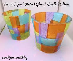 Tissue Paper Stained Glass Candle