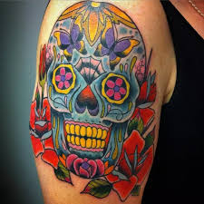 candy skull tattoo worldwide tattoo