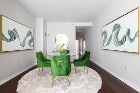 Emerald Green Velvet Dining Chairs With