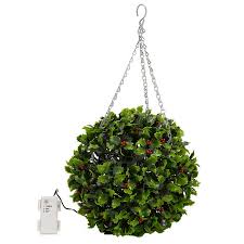 30cm Artificial Topiary Holly Ball With