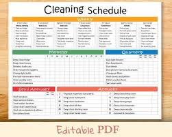 Fun Cleaning Schedule Editable