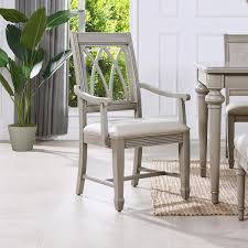 jennifer taylor home dauphin x back upholstered dining arm chair cream white cashmere gray
