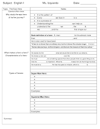 Cornell Notes For Language Arts Cornell Notes Template