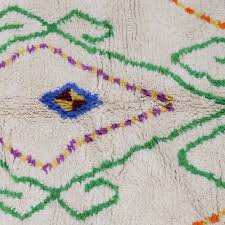 boujad white and green berber carpet