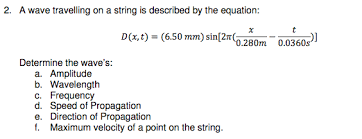 solved a wave travelling on a string is