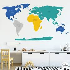Map Mustard Combination Wall Stickers
