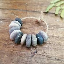 centre drilled beach stone beads 11