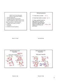 Math 8 Unit 3 Test Study Guide Patterns