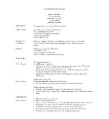 Sample Resume For Chemical Engineering Internship Accounting Student
