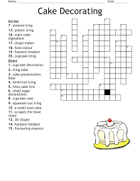 cake decorating crossword wordmint