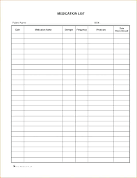 Medication Chart Template For Patients Patient Medical Chart
