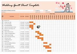 printable wedding planner gantt chart