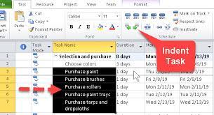 summary tasks in microsoft project