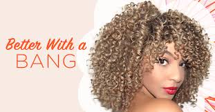 These textured bangs bring attention to your eyes and create an angular face shape. Curly Bangs You Ll Love Devacurl Blog