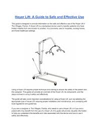 ppt hoyer lift a guide to safe and