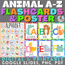 a z alphabet flashcards poster