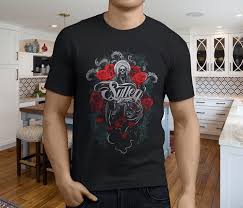 Sullen Clothing Poch Badge Skull Pen Paint Brush Mens Black T Shirt Size S 3xl Short Sleeve Funny Design Order Tee Shirts T Shirt With Design From