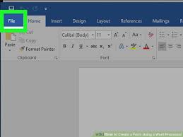How To Create A Form Using A Word Processor With Pictures