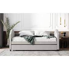 Twin Size Trundle Bed And Wood Slat