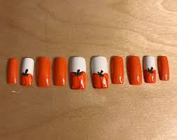 How to easily remove acrylic nails at home. Orange Acrylic Nails Etsy