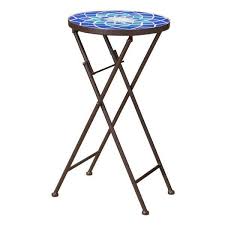 azure blue stone outdoor side table