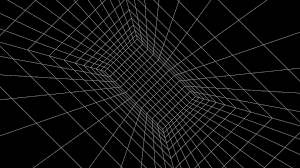 grid room 3d perspective black