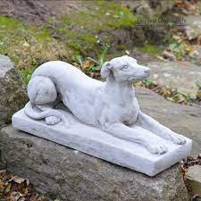 Greyhound On Plinth Garden Ornament