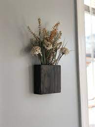 Square Wood Wall Pocket Vase Wall