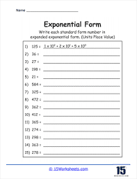Exponential Form Worksheets 15