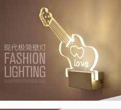 2020 Guitar Wall Lamp 3d Night Light Art Decoration For Home Acrylic Led Lights For Living Room From Mustore0829 18 97 Dhgate Com