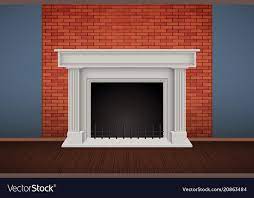 Red Brick Wall Room With Fireplace