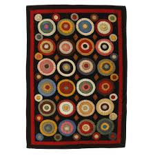 primitive country wool coin penny rug