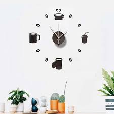 Coffee Mirror Surface Wall Clock