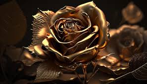 beautiful golden rose digital ilration