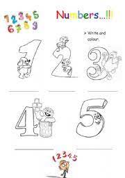 Simple, difficult, and without numbers. Numbers 1 5 Colouring Esl Worksheet By Helena22