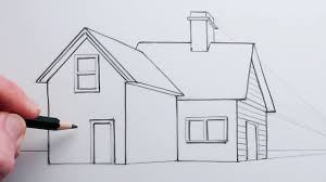 how to draw a house using one point