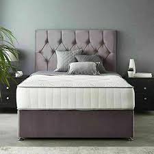 black suede memory foam divan bed set