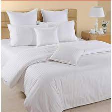 white poly cotton hotel bedding set rs