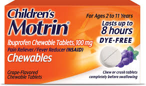 Childrens Motrin Chewable Ibuprofen Tablets For Pain